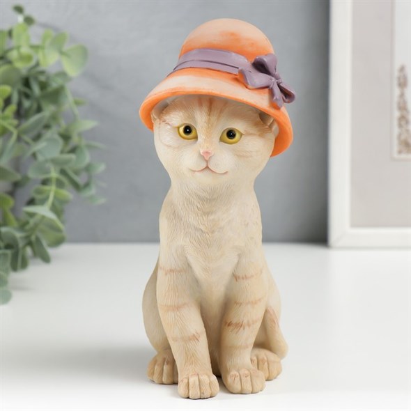Сувенир "Кошечка в дамской шляпке" 16,5х7,5х10 см - фото 34017