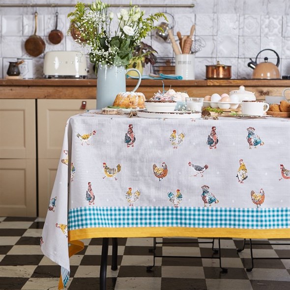 Скатерть пасхальная, Chicken 220х147 см, 100% хлопок, репс 210 г/м2 - фото 34444