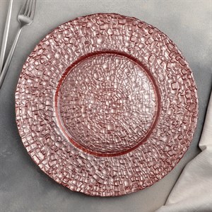 Тарелка подстановочная  «Кринкл», d=33 см, цвет розовый