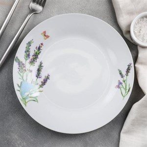 Тарелка обеденная «Лаванда», d=23 см, цвет белый