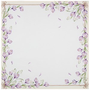 Наперон "цветы" 71х71см ,белый, 100% хлопок,твил