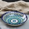 Тарелка Риштанская Керамика "Узоры", синяя, глубокая, микс, 20 см - фото 33421