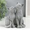Сувенир "Кот и кошка - умывание" серый 15х8х13 см - фото 34021