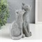 Сувенир "Кот и кошка - умывание" серый 15х8х13 см - фото 34022