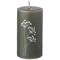 Свеча bronco столбик "Цветы" оливковая 10*5 см - фото 35236